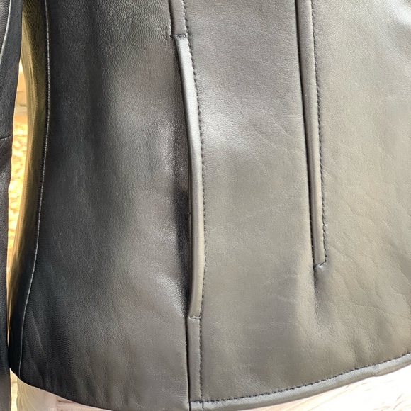 Enzo Angiolini Leather Black Jacket (Size Small) - Picture 5 of 8